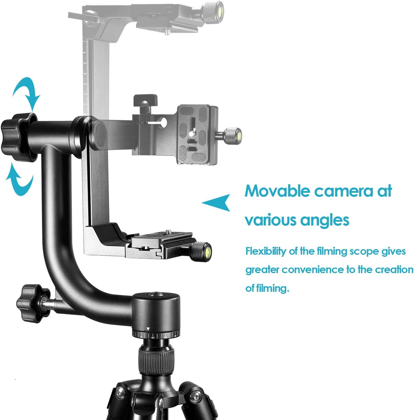 Neewer Professional Heavy Duty Metal 360 Degree Panoramic Gimbal Tripod Head with Arca-Swiss Standard 1/4'' Quick Release Plate and Bubble Level for Digital SLR Cameras up to 30lbs/13.6 kg : Camera & Photo