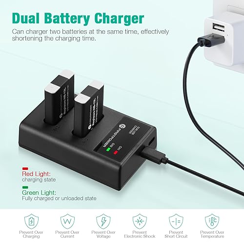 Cannon G7x NB-13L Battery 2-Pack Dual Charger For Canon