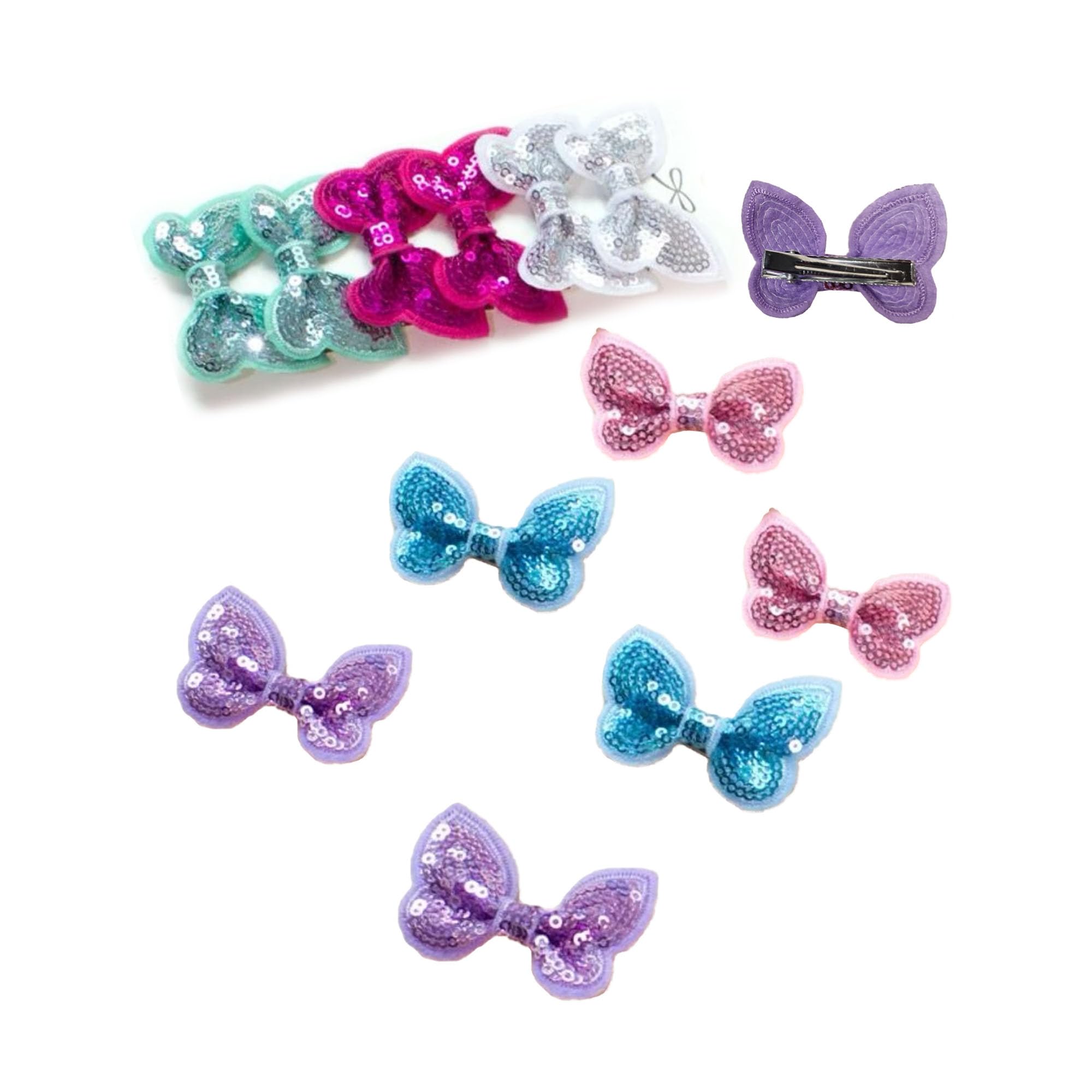Royal Icon Baby Hair Clips for Girls | Adorable Bow Baby Girls Hair Accessories with Snap Clip Design for Hair | Pack of 6, 8, and 12 Assorted Colors Girls Hair Clips for Kids