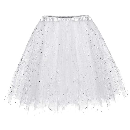 LANSKIRT Karneval Kostüm Fasching Damen Rock Erwachsener Tanzenrock Kurz Rock Tüllrock Tütü Minirock Unterrock Kleid Tüll Und