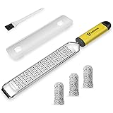 [[Upgraded] Lemon Zesters for Kitchen, Graters for Kitchen, Ginger, Cheese, Zester Grater with Handle, Stainless Steel Fine B
