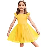 Arshiner Toddler Tutu Dress Little Girls Fluffy Summer Dresses Casual Party Tulle Sundress for Kids 2-6Y