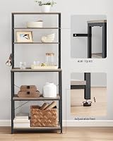 VASAGLE Kitchen Storage Rack Coffee Bar 6 Shelves 6 Hooks 40x60x167 cm view 9