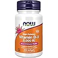 NOW Supplements, Vitamin D-3 5,000 IU, High Potency, Structural Support*, 240 Softgels
