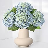 Waipfaru Hydrangea Artificial Flowers, 4PCS Real Touch Flowers, 20" Faux Hydrangea Flowers, Latex Real Touch Hydrangeas, Fake Flowers for Home Decor Party Bouquet Wedding Decoration, Blue