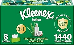 Kleenex Lotion Facial Tissues with Coconut Oil, 8 Flat Boxes, 180 Tissues Per Box, 3-Ply
