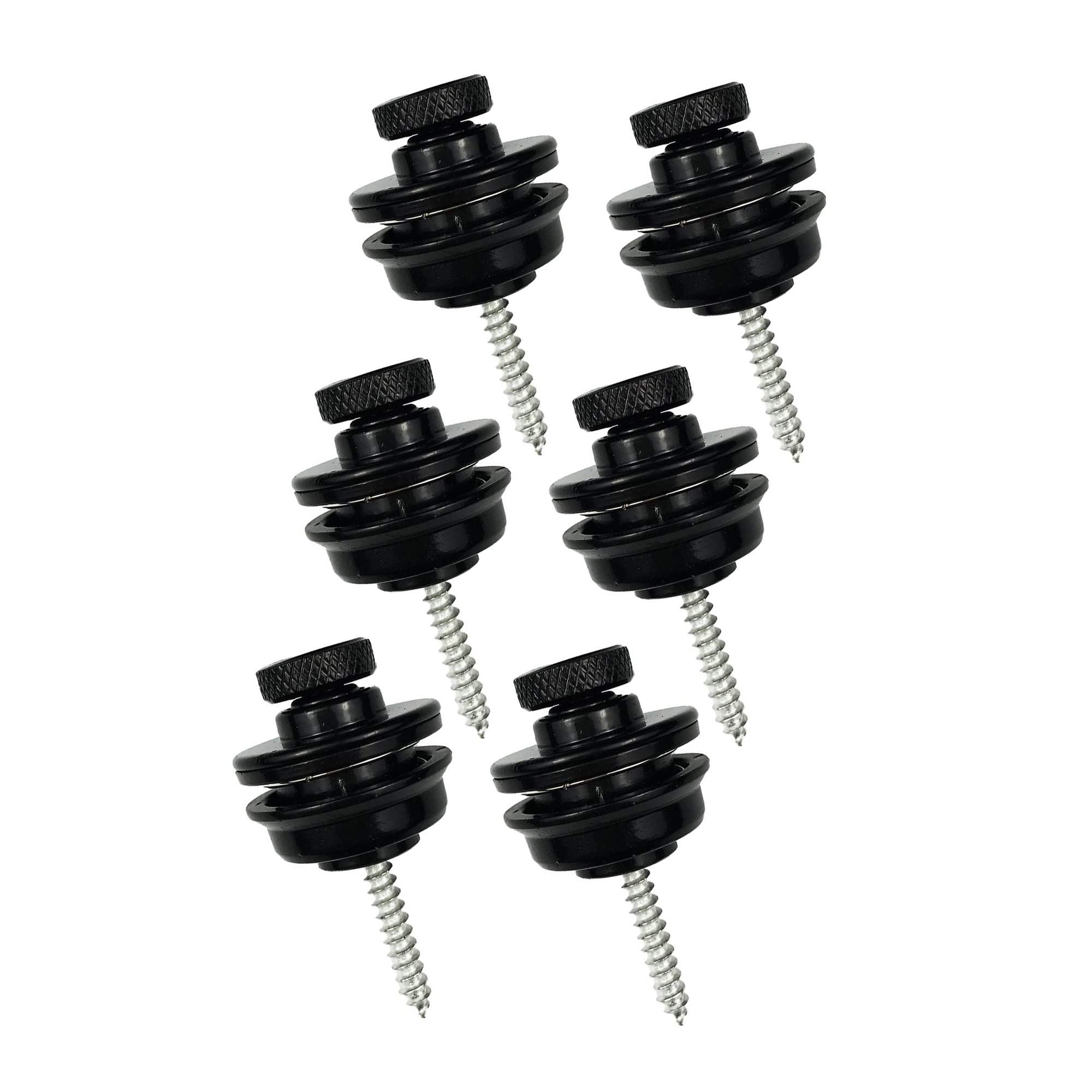 POFET 6pcs Guitar Strap Locks Guitar Strap Buttons Metal Straplocks Anti-stripping Quick Release Bass Locks with Mounting Screws for Electric Acoustic Guitar Replacement Black