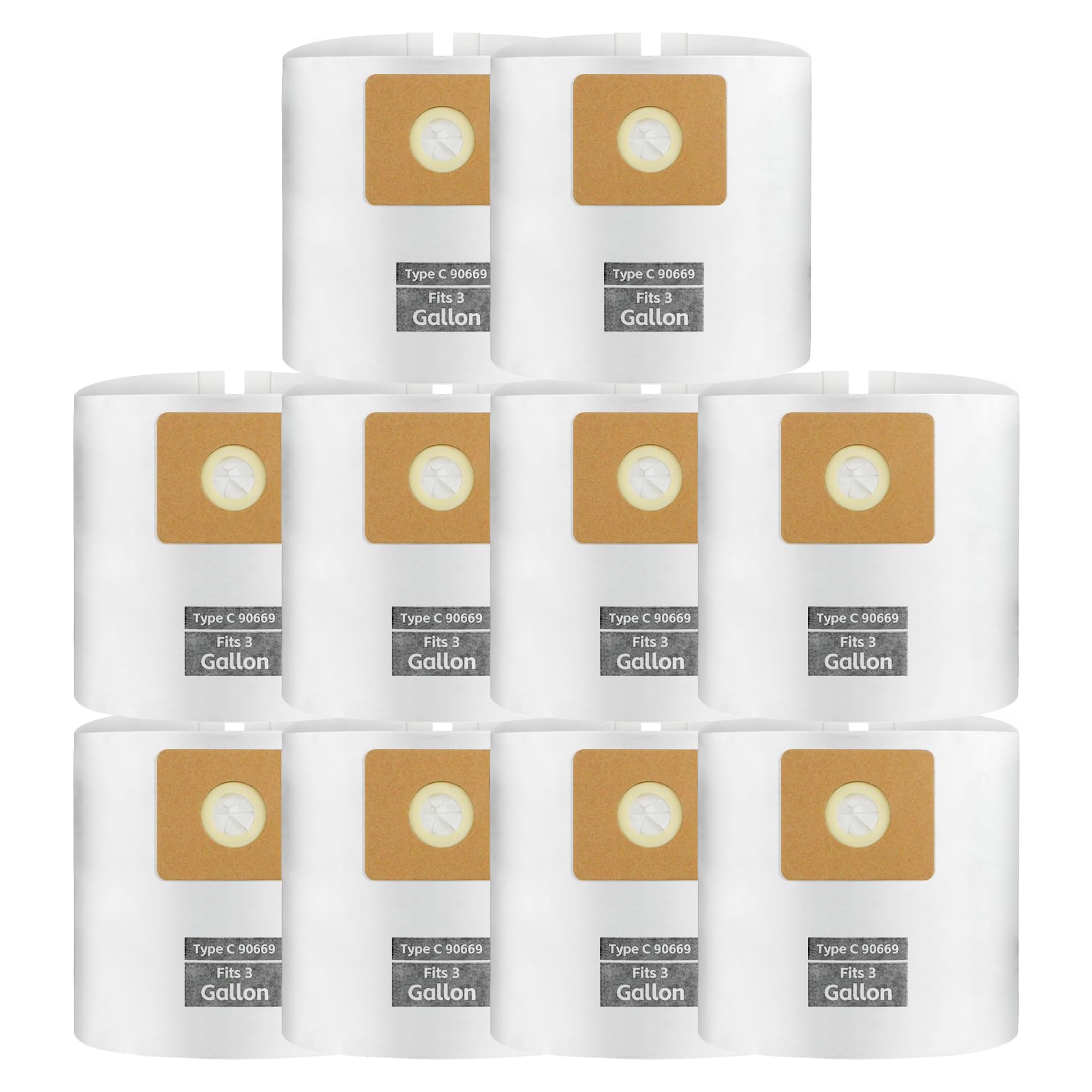 Photo 1 of 10 PCS Bundle Set 3 Gallon Vac Bags, ALYYDBG Type C 90669 9066900 9066933, All Around Vac Filter Bags