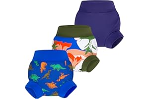 BIG ELEPHANT Baby Swim Diapers 3pcs, Reusable Adjustable Washable Waterproof Swimming Diaper for Boy's and Girl's 6Months - 5 Years