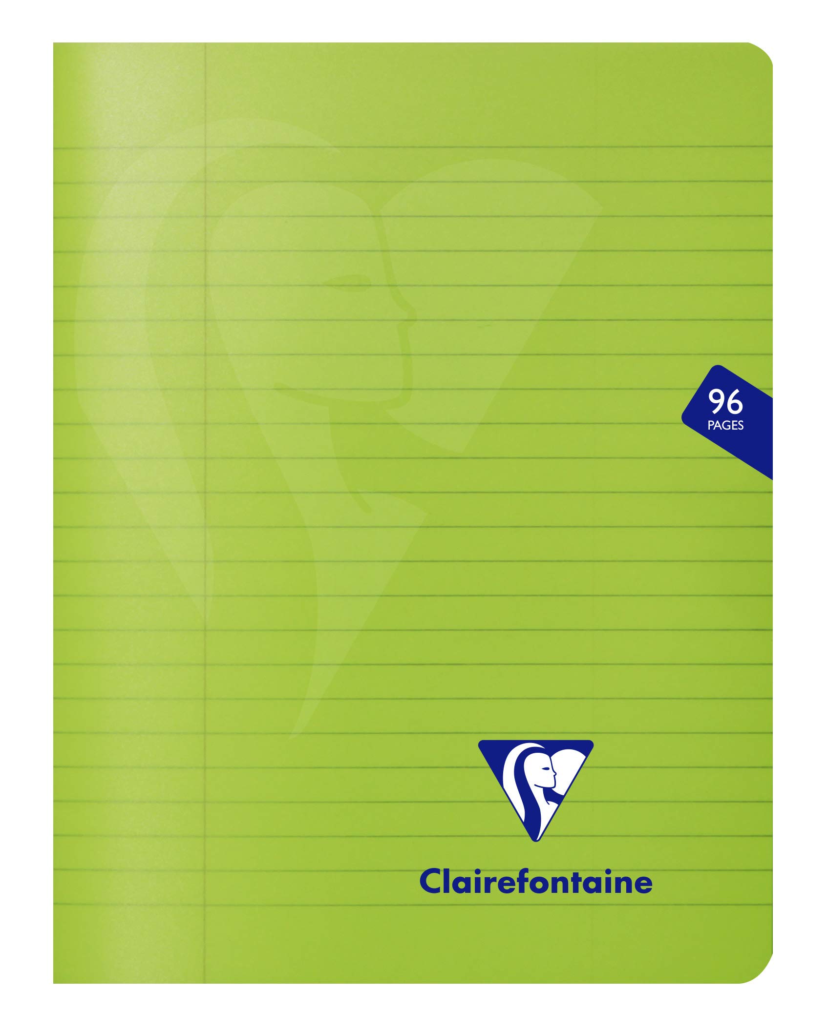 Clairefontaine 303745C Set of 10 Mimesys Stapled Notebooks - 17x22 cm - 96 Lined Pages with Margin - White Paper 90 g - Transparent Polypro Cover - Random Colours