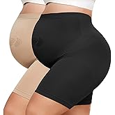 Y25D Maternity Shapewear for Under Dresses Over Belly Pregnancy Underwear Mid-Thigh High Waist Shorts Panties for Baby Shower