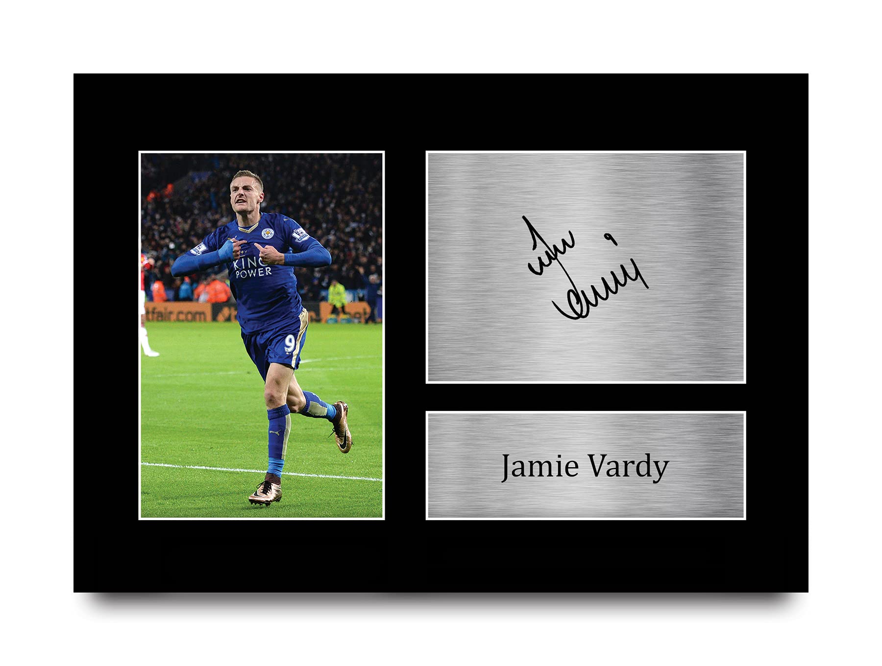 HWC Trading A4 Jamie Vardy Leicester City Gifts Printed Signed Autograph Picture for Football Fans and Supporters