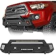 Hooke Road Tacoma Steel Bumper Stubby Front Bumper Compatible with 2016-2023 Toyota Tacoma 3rd Gen