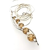 Natural 3.5ct Golden Citrine 925 Solid Sterling Silver Pendant Necklace 16''