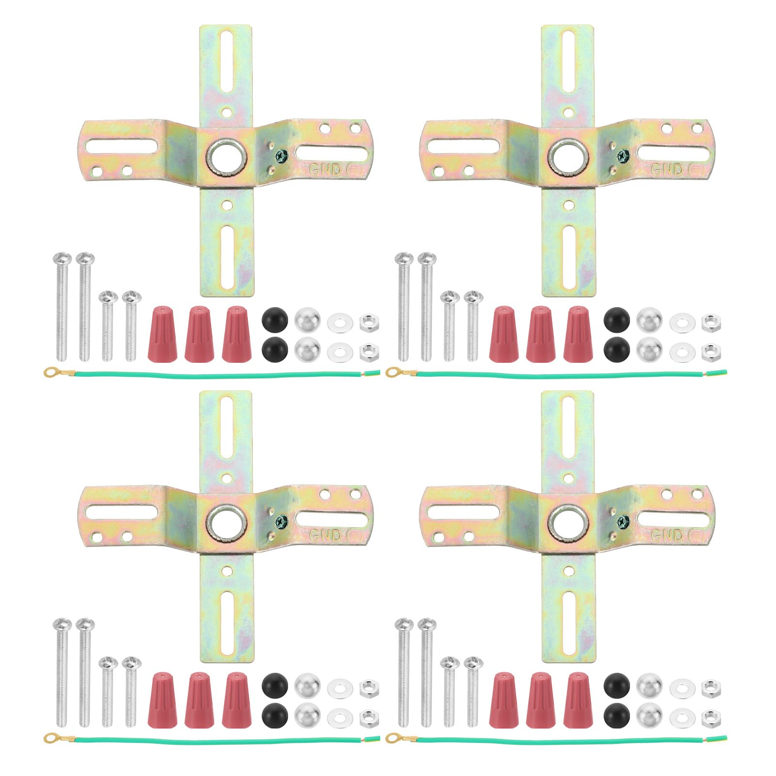 PATIKIL 4" Light Crossbar, 4 Set Carbon Steel Cross-Shaped Mounting Bracket 360 Rotation Universal Lamp Fixture with Screws for Chandelier Light