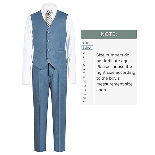 Marvelous World Boys Suits Blue Gray Slim Fit Size 14 Formal Suits