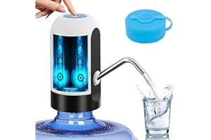 Myvision Water Dispenser for 5 Gallon Bottle,Portable USB Charging Electric Water Pump, Drinking Water Jug Pump for Home, Kitchen, Living Room, Office,Camping,Universal for 3-5 Gallon (White)