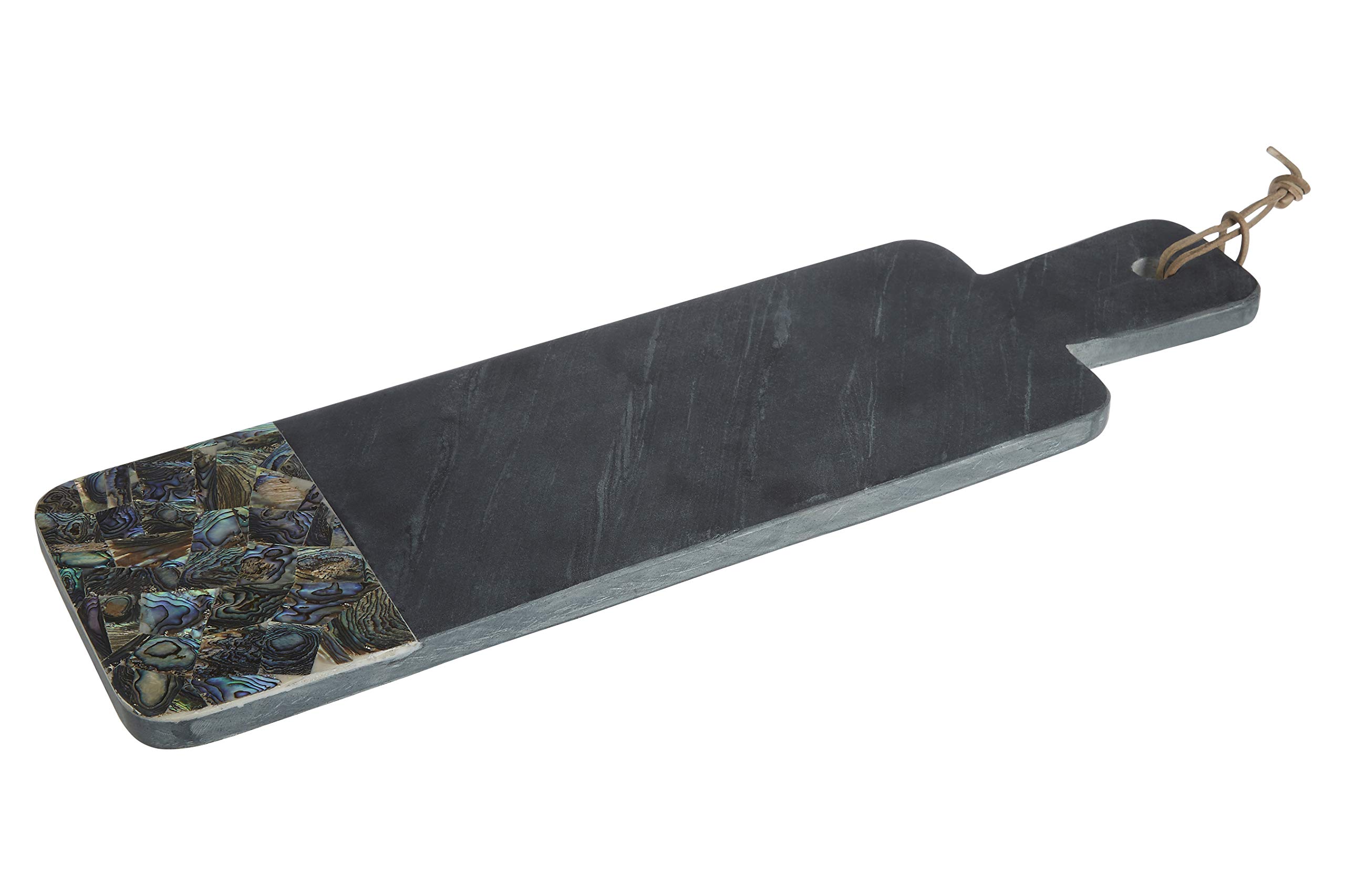 Premier Housewares Marble Serving Tray, Large, Black Slate - Paua Shell