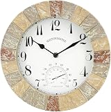 HomeZone 10" Garden Clock & Thermometer - Weather Resistant Quartz view 4