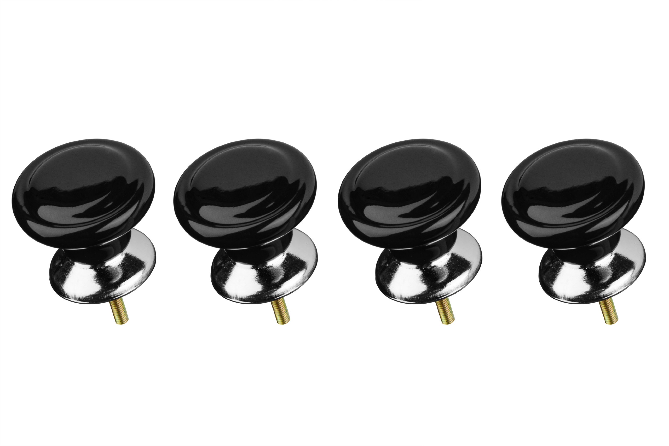 Premier Housewares Classic Design Drawer Knobs - Black, Set of 4