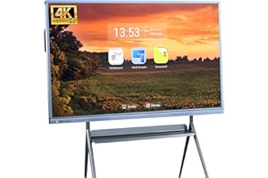 OMNINEXHUB 55" Smart Board - 4K UHD Interactive Whiteboard with Dual OS (Android/Windows), 20-Point Multi-Touch Digital Whiteboard for Classroom, Office & Home (Wall Mount Included)