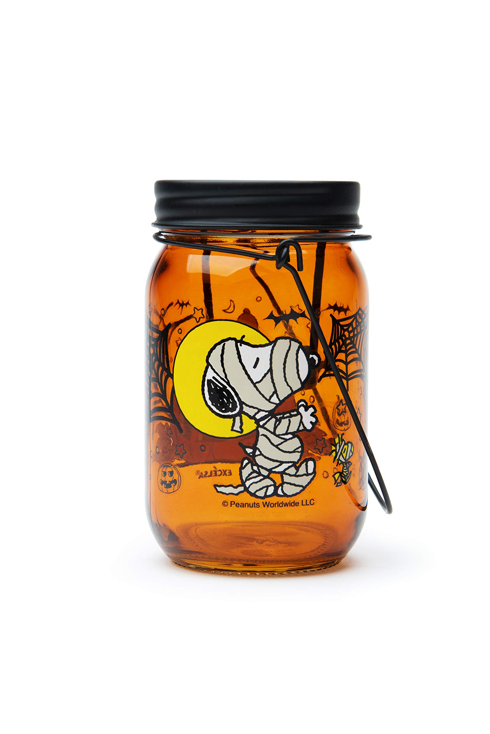 Excelsa Peanuts Halloween Lantern Tealight Holder, Orange, Size: 7.5 x H.13 cm