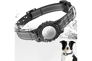 AirTag Dog Collar, Reflective Dog Collar with Airtag Holder, IP68 Waterproof Integrated Air Tag Dog Collars, Ultra-Durable, C