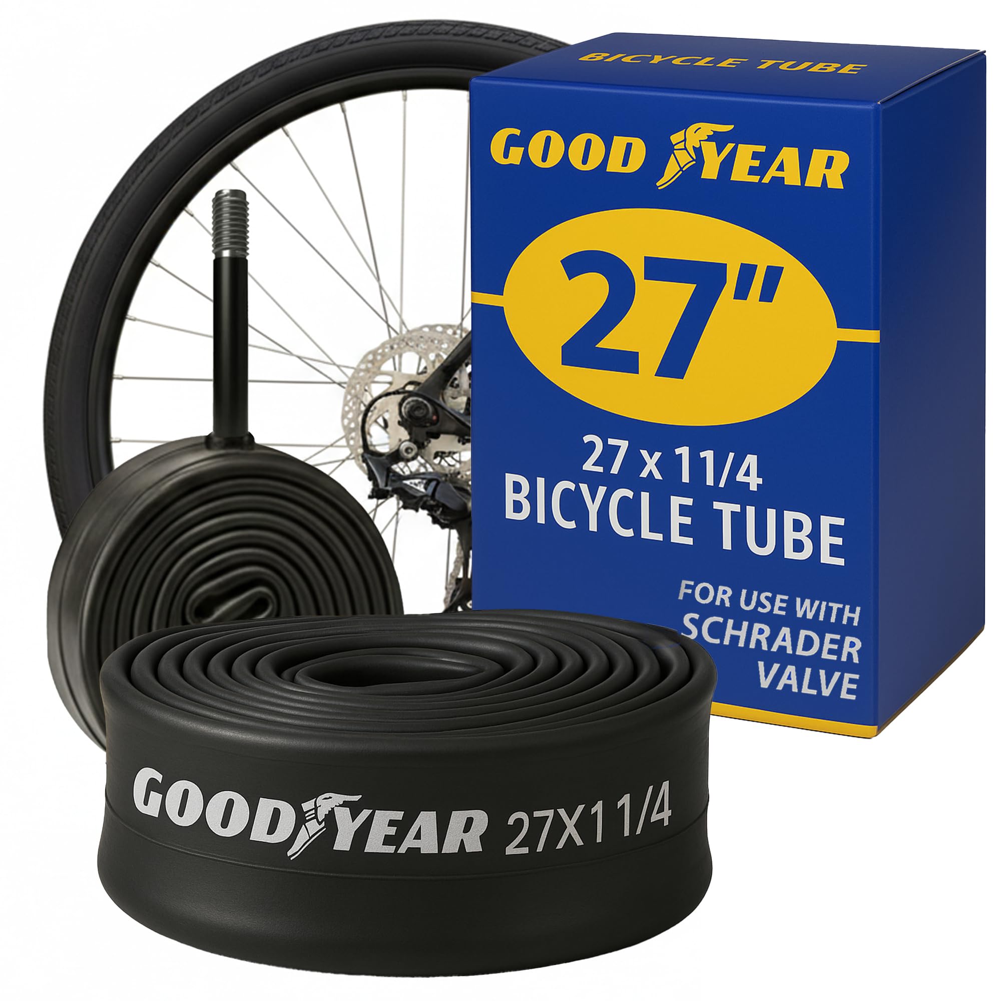 Goodyear Bicycle Tube, 27 X 1 1/4 | 27-inch Bike Tube with Butyl Rubber | Dependable Mountain Bike Tubes for Premium Cycling | ‎‎27 X 1 1/4 — image 1