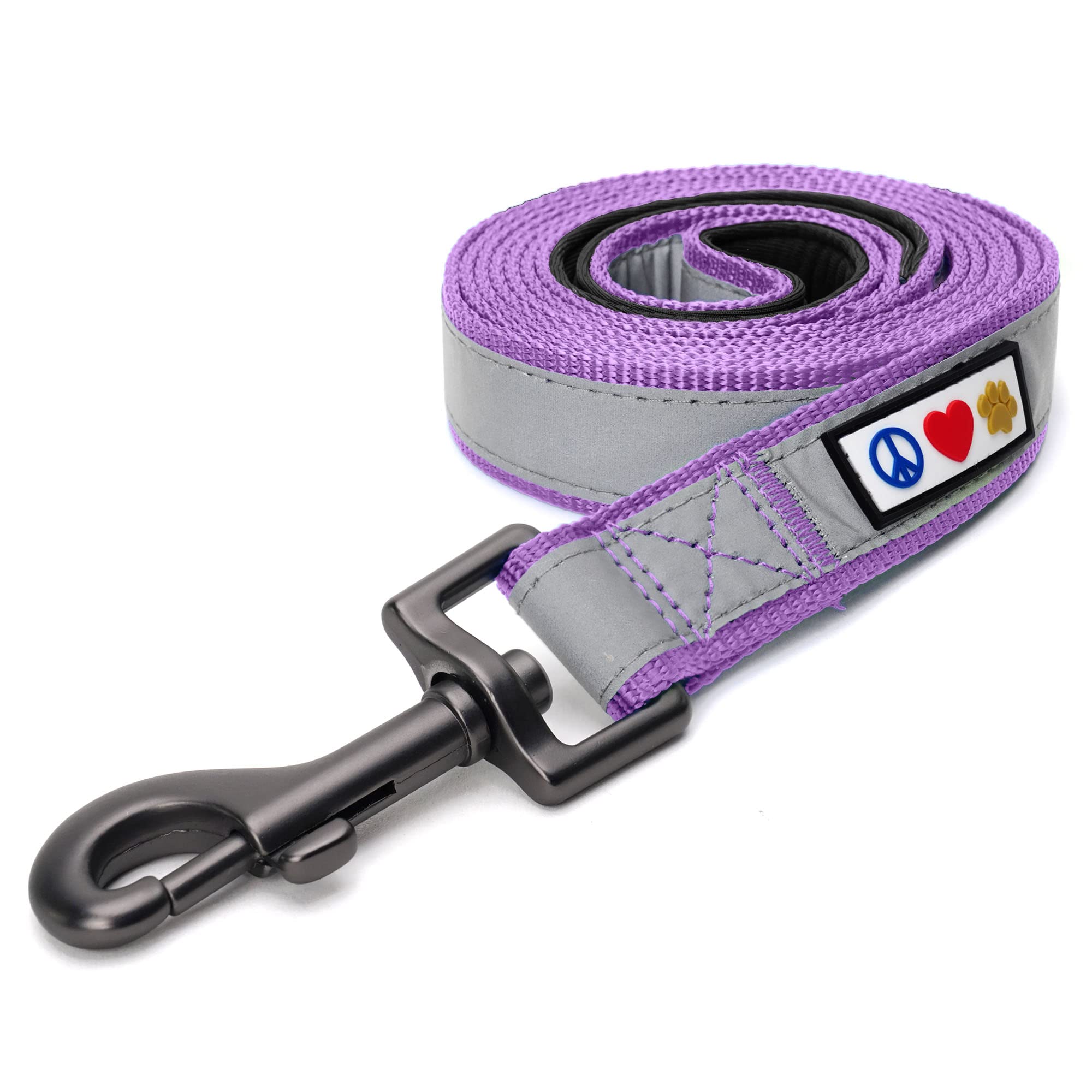 Pawtitas 1.8M Reflective Dog Lead - Comfortable Padded Handle | Medium/Large Orchid Lead