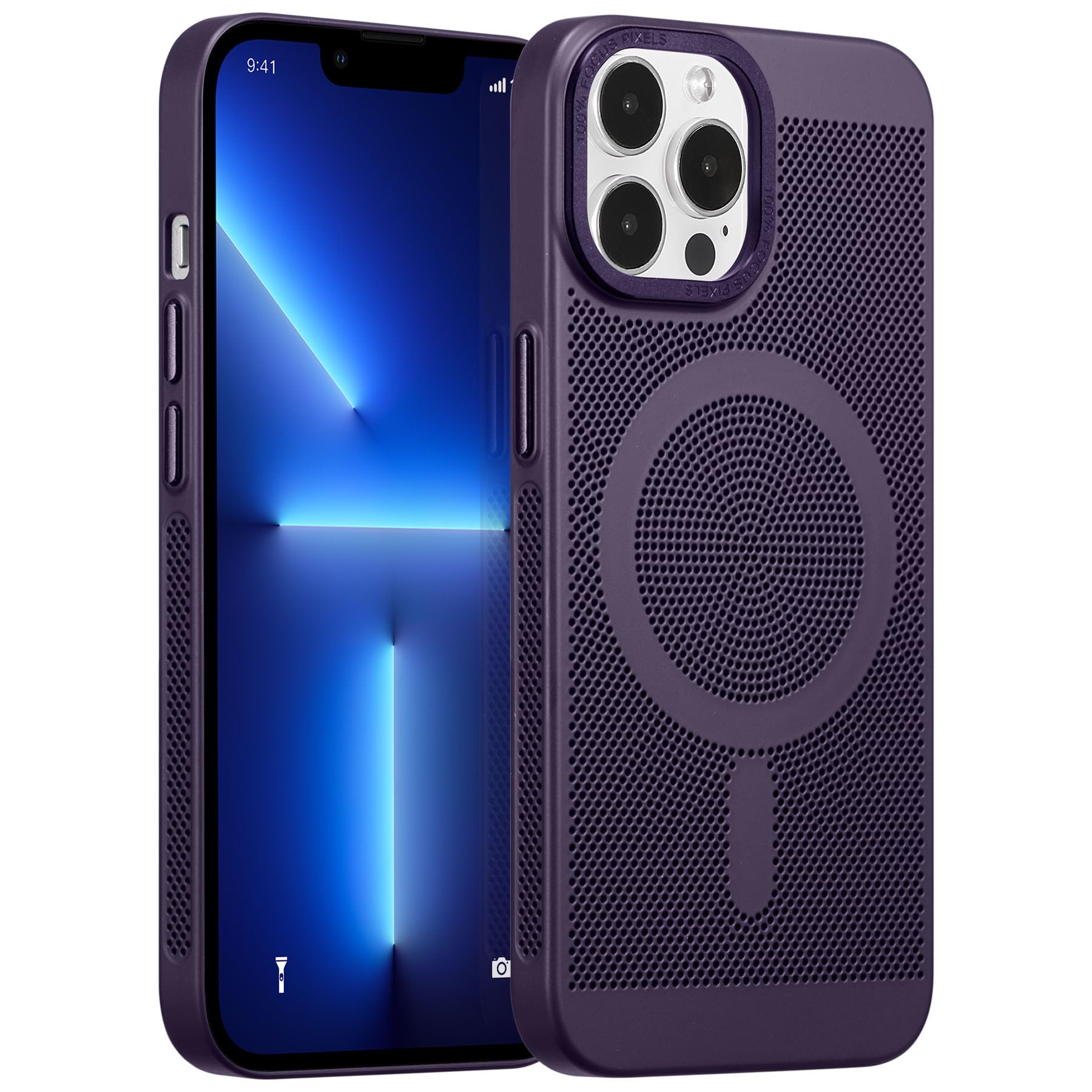 ZCDAYE Magnetic Case for iPhone 14 Pro Max, Cooling Gaming Case Support Wireless Charging, Hard PC Slim Fit Anti-Drop Heat Dissipation Protective Cover for iPhone 14 Pro Max (6.7 inches), Dark Purple