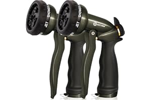 AUTOMAN Garden Hose Nozzle -2 Pack, 100% Metal High Pressure Spray Nozzle, Labor-Saving Design, Heavy Duty Water Hose Nozzle for Garden Watering, Car Washing, Window Cleaning,Pets Bathing
