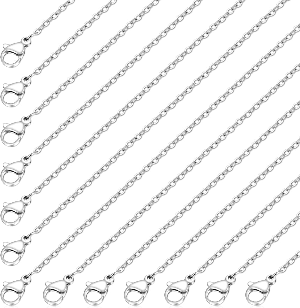 Mozeat Lens 20pcs Stainless Steel Necklace Chains 1.5mm 45cm Silver