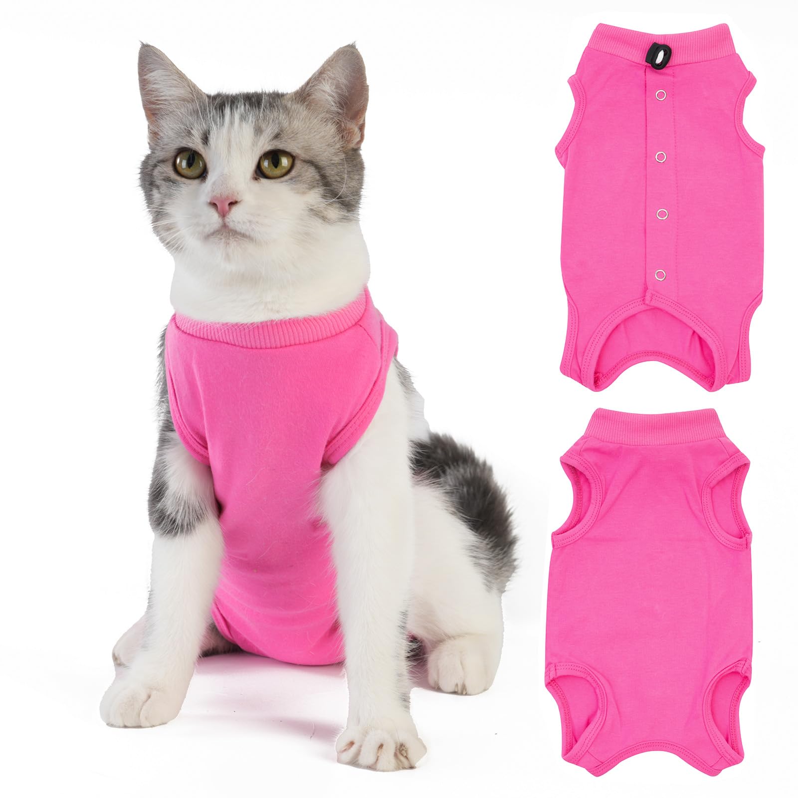 Axcimond Cat Recovery Suit Body Suits for Medical Spay Surgical Cats Suits Kitten Bodysuit Post Surgery Cats Onesie Surgery Recovery Suit Cat Clothes After Surgery Collar & Cone Alternative