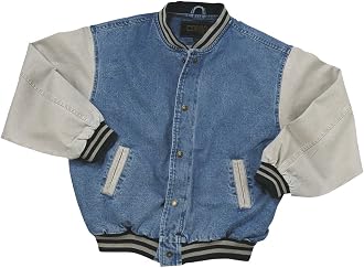 Vintage Denim Varsity Jacket 