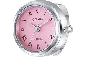 Ibohevo Finger Watch for Women Men Round Dial Quartz Watch Rings Novelty Ring Watches Set Waterproof Unisex Roman Numerals Finger Watch