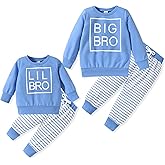 Honykids Big Brother Little Brother Matching Outfits Toddler baby boy Sweatshirt+Long Pants Fall Winter Matching Outfits