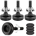 Pehciroe Adjustable Feet Levelers, Heavy Duty Adjustable Legs for Furniture, Large Furniture Levelers, T Nut Levelers Table Adjustable Feet 3/8-16 Thread (4 Pack, Black)