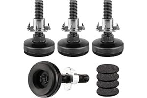 Pehciroe Adjustable Feet Levelers, Heavy Duty Adjustable Legs for Furniture, Large Furniture Levelers, T Nut Levelers Table Adjustable Feet 3/8-16 Thread (4 Pack, Black)
