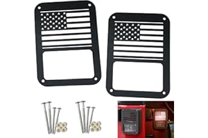 LOYAGOUR 2Pack Rear Tail Light Covers Guards Compatible with 2007-2018 Jeep Wrangler JL JK Accessories,Light Guard(American Flag)