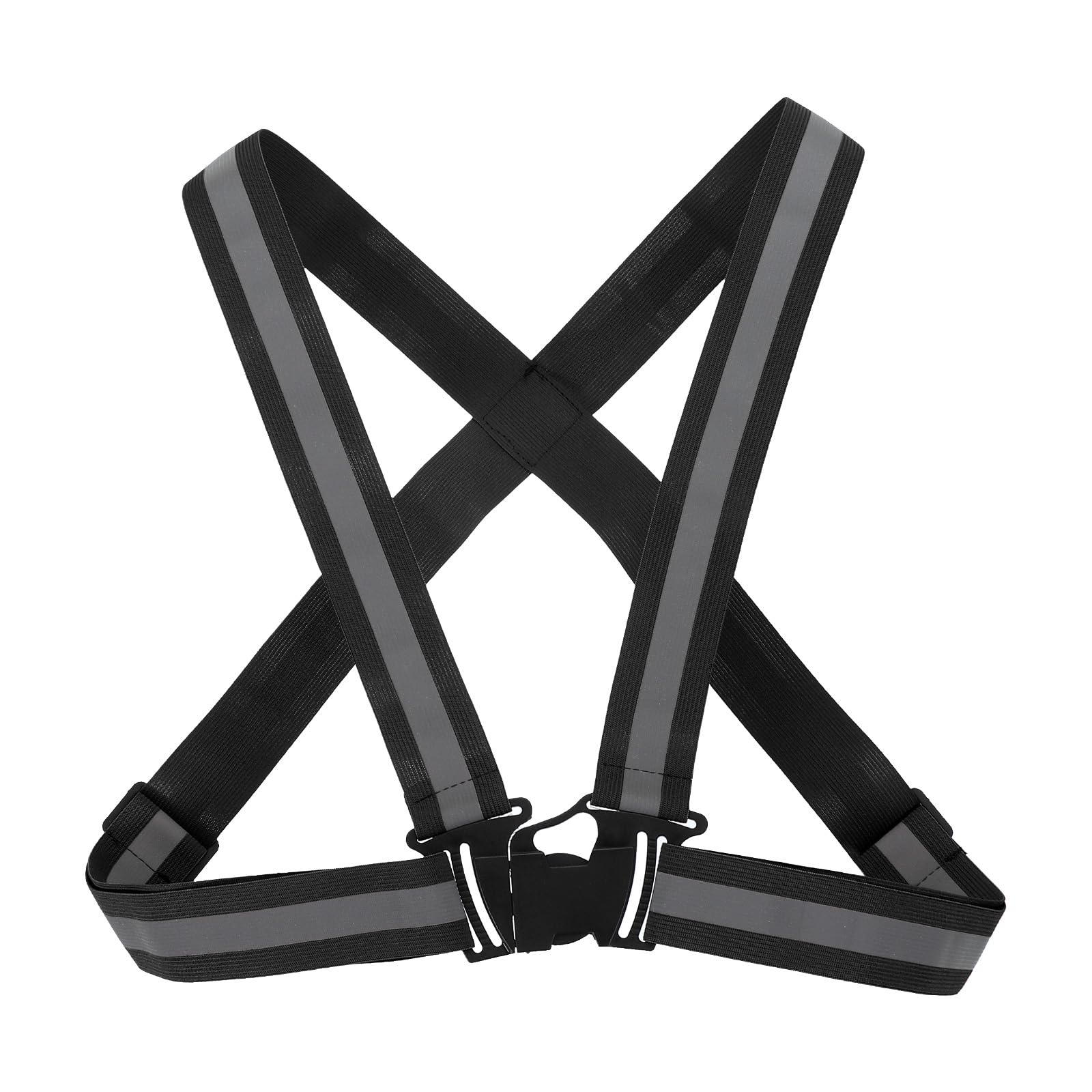 PATIKIL Adjustable Reflective Running Vest Gear, High Visible Reflective Straps Fit All Ages for Night Running Jogging Biking Motorcycle Dog Walking, Black