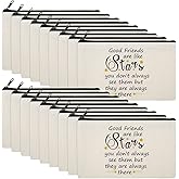 18 Pieces Friendship Gifts for Women Good Friends Are Like Stars Cosmetic Bags Birthday Christmas Gifts for Friends Roommate, BFF, Female, Lady, Travel Toiletry Organizer Makeup Pouch with Zipper