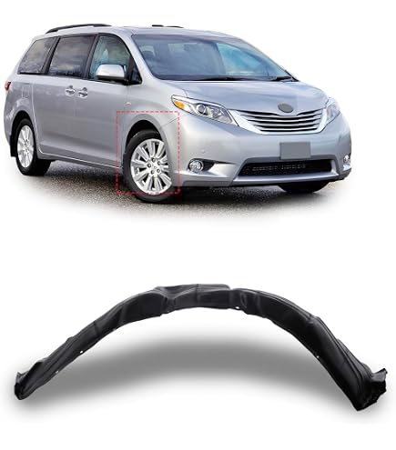 Forro De Guardabarros Delantero Lado Conductor Para Toyota Sienna 2011-2014, Color Negro, Plástico Resistente