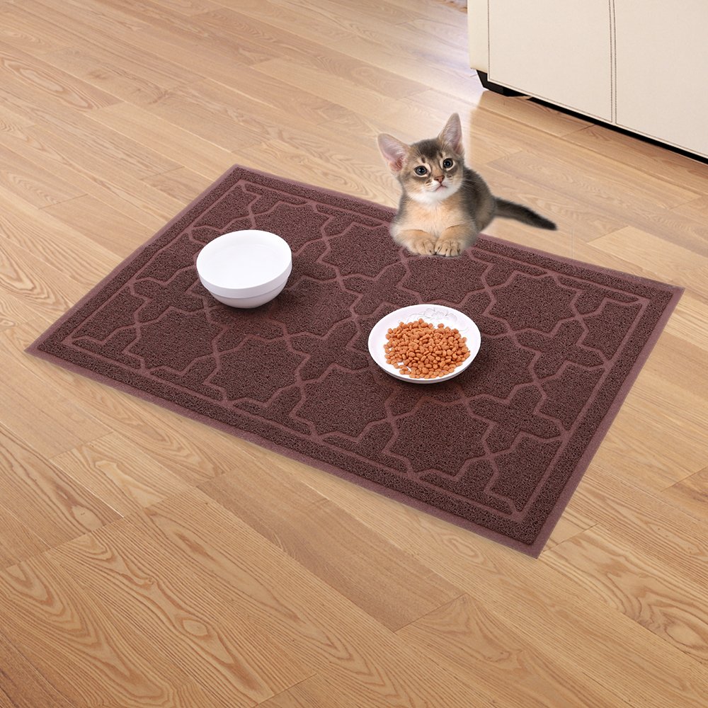 Cat Litter Mat Dog Bowl Mat for Litter Box Waterproof PVC Material for Scatter Control Non-Slip Absorbent Pet Food Mat for Cats or Dogs
