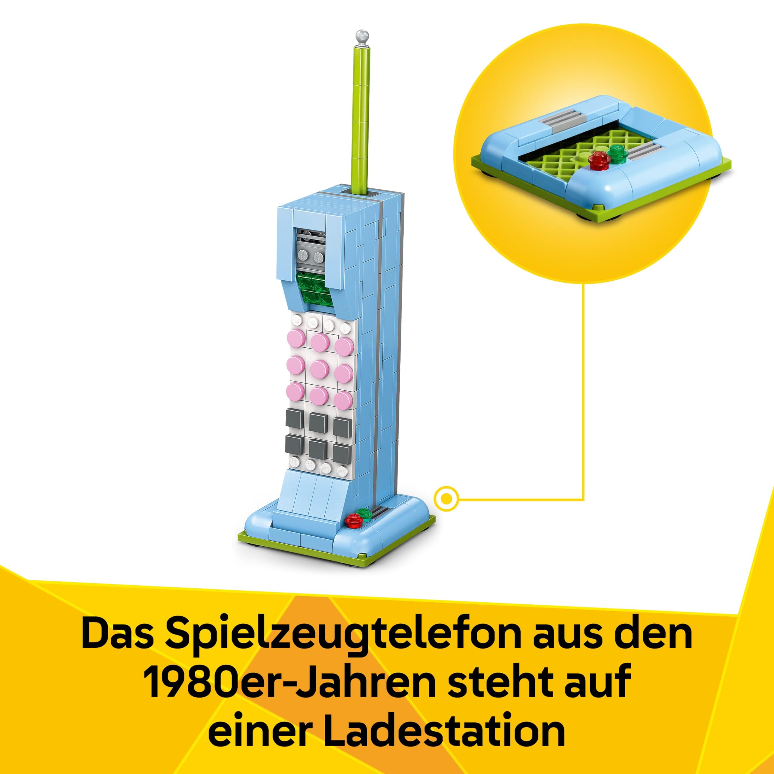 LEGO Creator 3in1 Retro Telephone Toy with Rotary Dial - Transforms into a 1980s Model or 2 Mobile Phones from the 2000s - Creative Gift for 8+ Year Old Girls & Boys - 31174 5