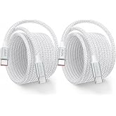 240W USB C to USB C Cable 10ft, 2Pack Long USB C to C Cable Fast Charging | Type C to Type C Charger Cord USBC Cable for iPhone 17 16 Series, for MacBook Pro/Air, for iPad Pro, for Samsung S26 S25 S24