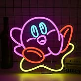 RXXXTRXQ Cute Kirbee Neon Sign Dimmable Japanese Anime Led Signs for Wall Decor LED USB Powered Gaming Neon Light Sign for Kids Bedroom Game Room Decoration Gamer Fans Birthday Gifts