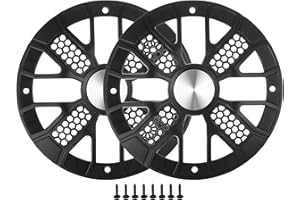 ACROPIX Universal 6" Car Speaker Grills Cover Round 6 Inch Audio Subwoofer Protective Case with Mounting Screws ABS Black - P