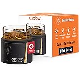asobu Whiskey Glass with Insulated Stainless Steel Sleeve, 10.5 ounces (Midnight Marble)