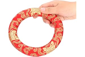 Jelquix Silk Brocade Singing Bowl Cushion Soft Elegant Design for 7-10 Inches Singing Bowls, Meditation Ring Pillow for Yoga 
