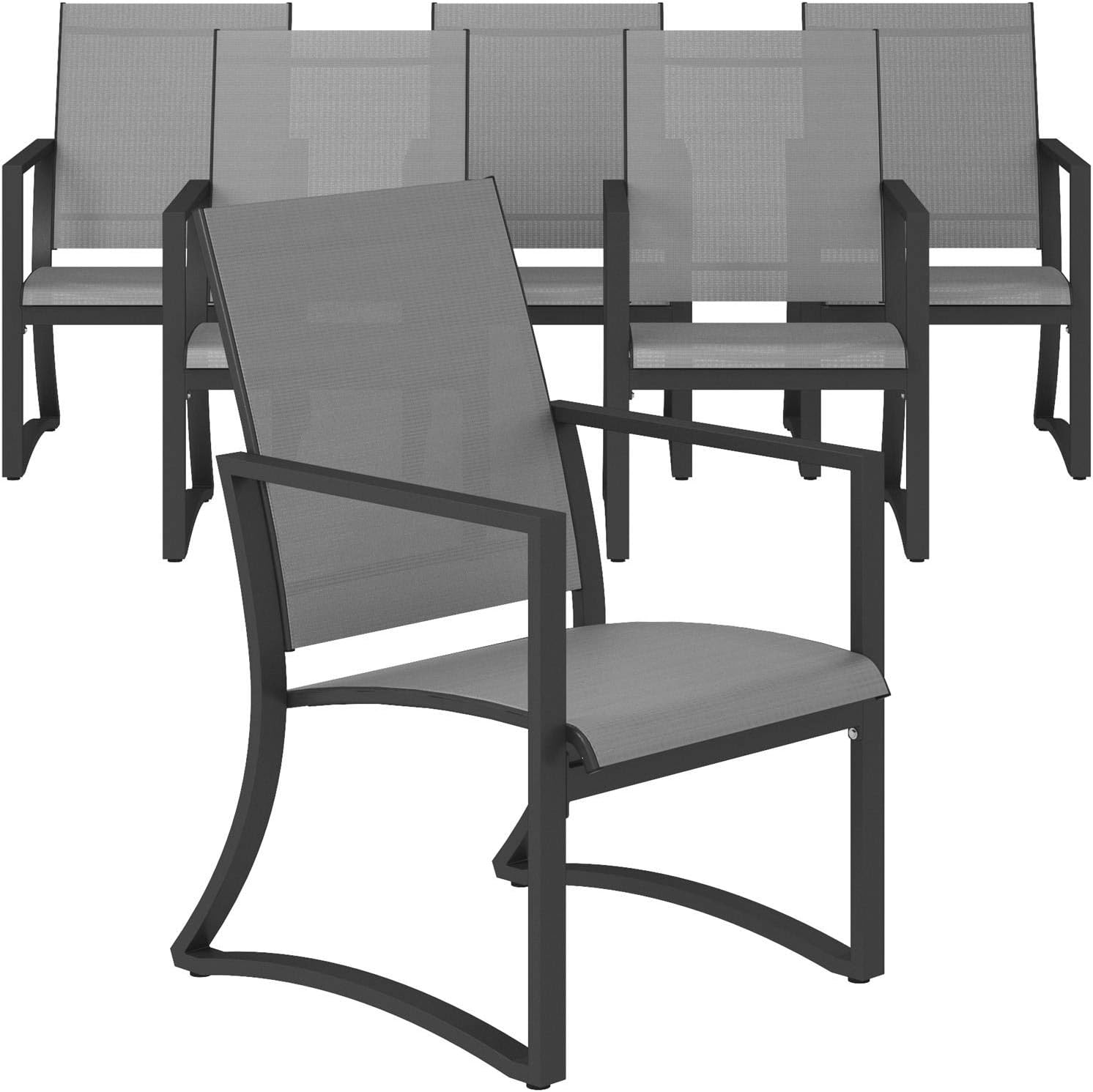 Cosco Outdoor Living 88681LGCE Cosco Outdoor Furniture Dining Chairs, Charcoal: Garden & Outdoor